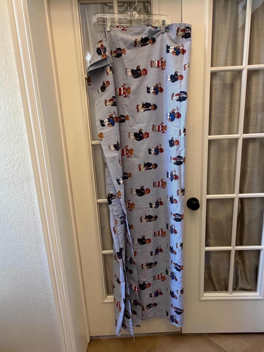 Vintage Ralph Lauren Polo Twin Flat Sheet Teddy Bear Blue/Red/White EUC